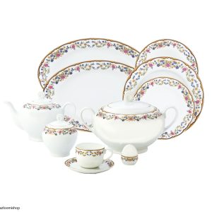 سرویس چینی 102پارچه غذاخوری گلستان زرین