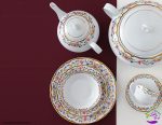 سرویس چینی 102پارچه غذاخوری گلستان زرین