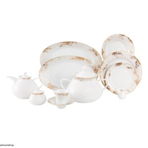 سرویس چینی 108پارچه غذاخوری کلودیا زرین