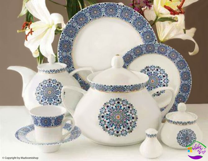 سرویس چینی 108پارچه غذاخوری سلطانیه طلایی زرین