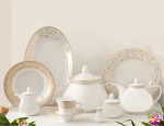 سرویس چینی 108پارچه غذاخوری ژئومتریکال زرین
